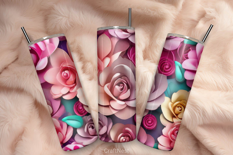 Flower Tumbler Wrap Bundle 28 - CraftNest - Digital Crafting and Art