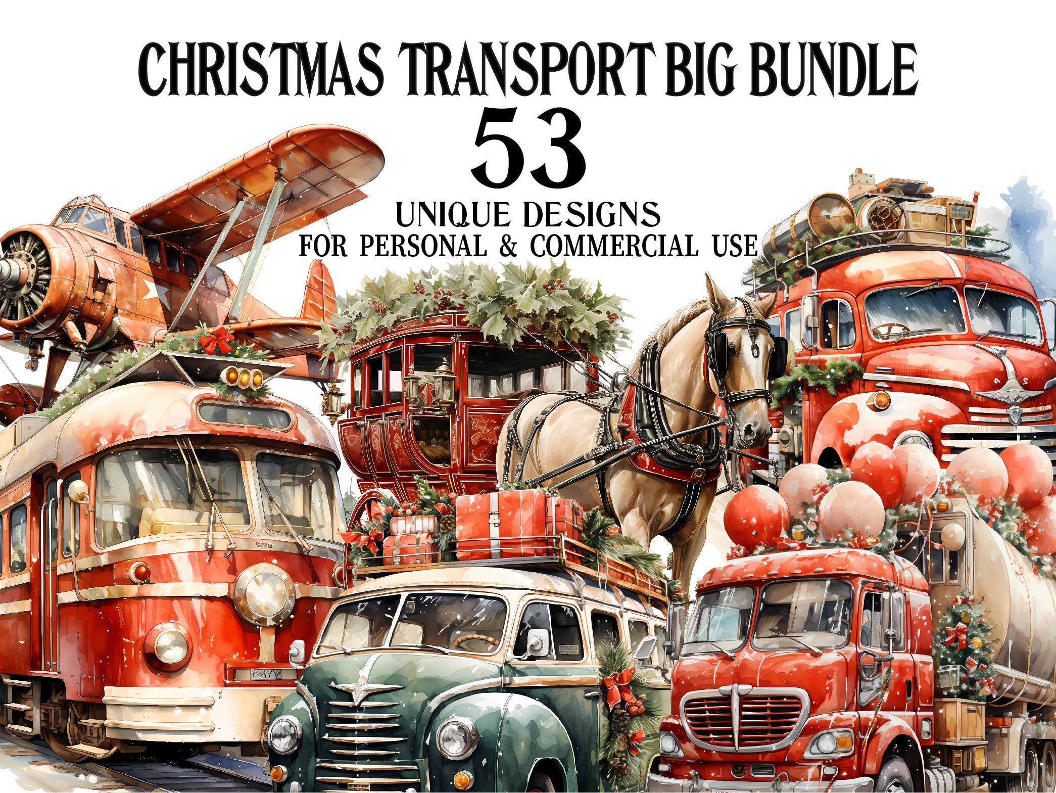 Christmas Transport Clipart - CraftNest