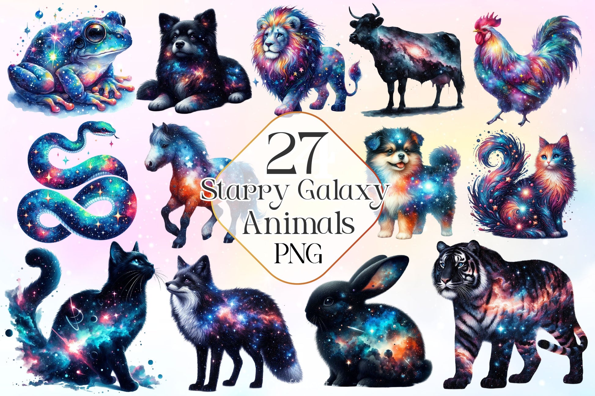 Starry Galaxy Animals Clipart Bundle - CraftNest - Digital Crafting and Art