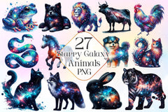 Starry Galaxy Animals Clipart Bundle - CraftNest - Digital Crafting and Art