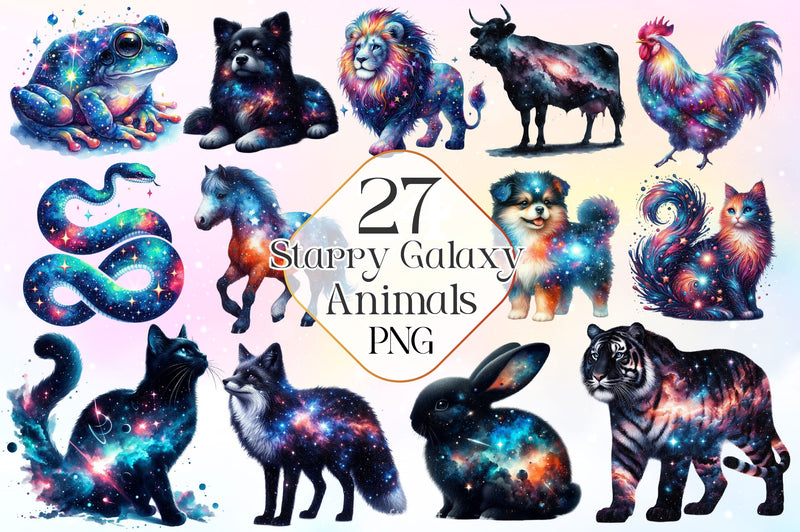 Starry Galaxy Animals Clipart Bundle - CraftNest - Digital Crafting and Art