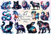 Starry Galaxy Animals Clipart Bundle