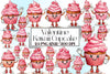 Kawaii Valentine Cupcake Clipart Bundle