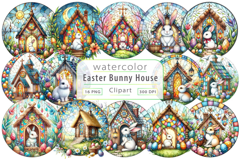 Round Stained Glass Easter Clipart Bundle - CraftNest - Digital Crafting and Art