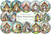 Round Stained Glass Easter Clipart Bundle