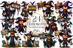 Halloween Scarecrow Clipart Bundle 3 - CraftNest - Digital Crafting and Art