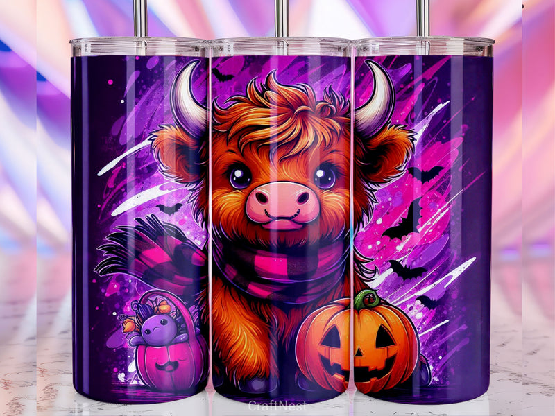 Halloween Highland Cow Tumbler Wrap Bundle 9 - CraftNest - Digital Crafting and Art