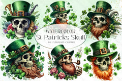 St Patricks Day Skull Clipart Bundle - CraftNest - Digital Crafting and Art