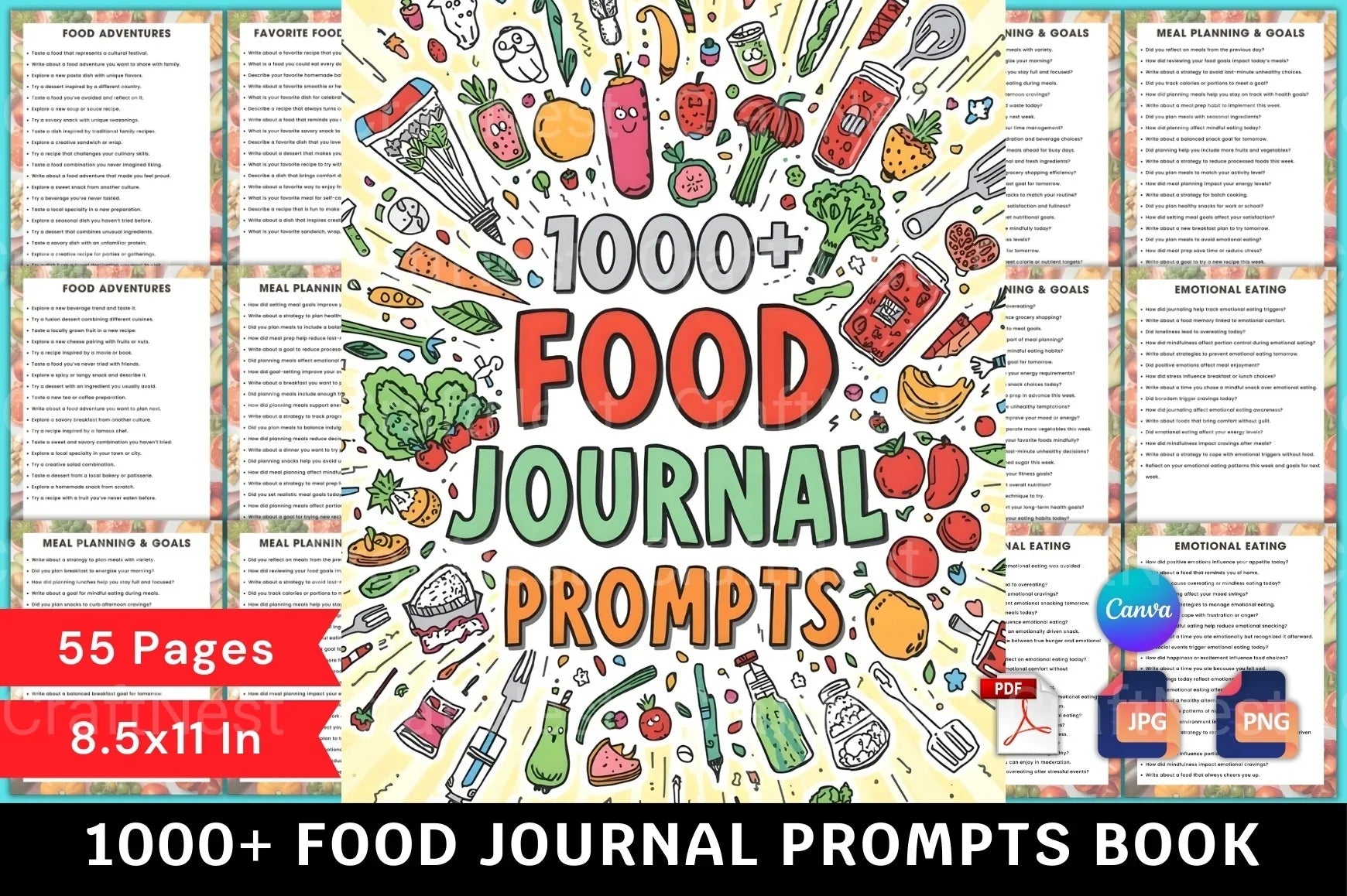 Food Prompts Book for Creative Inspiration - CraftNest - Digital Crafting and Art
