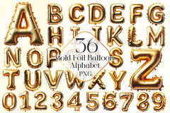 Gold Foil Balloon Alphabet Clipart Bundle - CraftNest - Digital Crafting and Art
