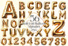 Gold Foil Balloon Alphabet Clipart Bundle