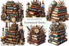 Steampunk Books Clipart Bundle