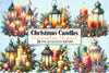 Christmas Candles & Lantern Clipart Bundle