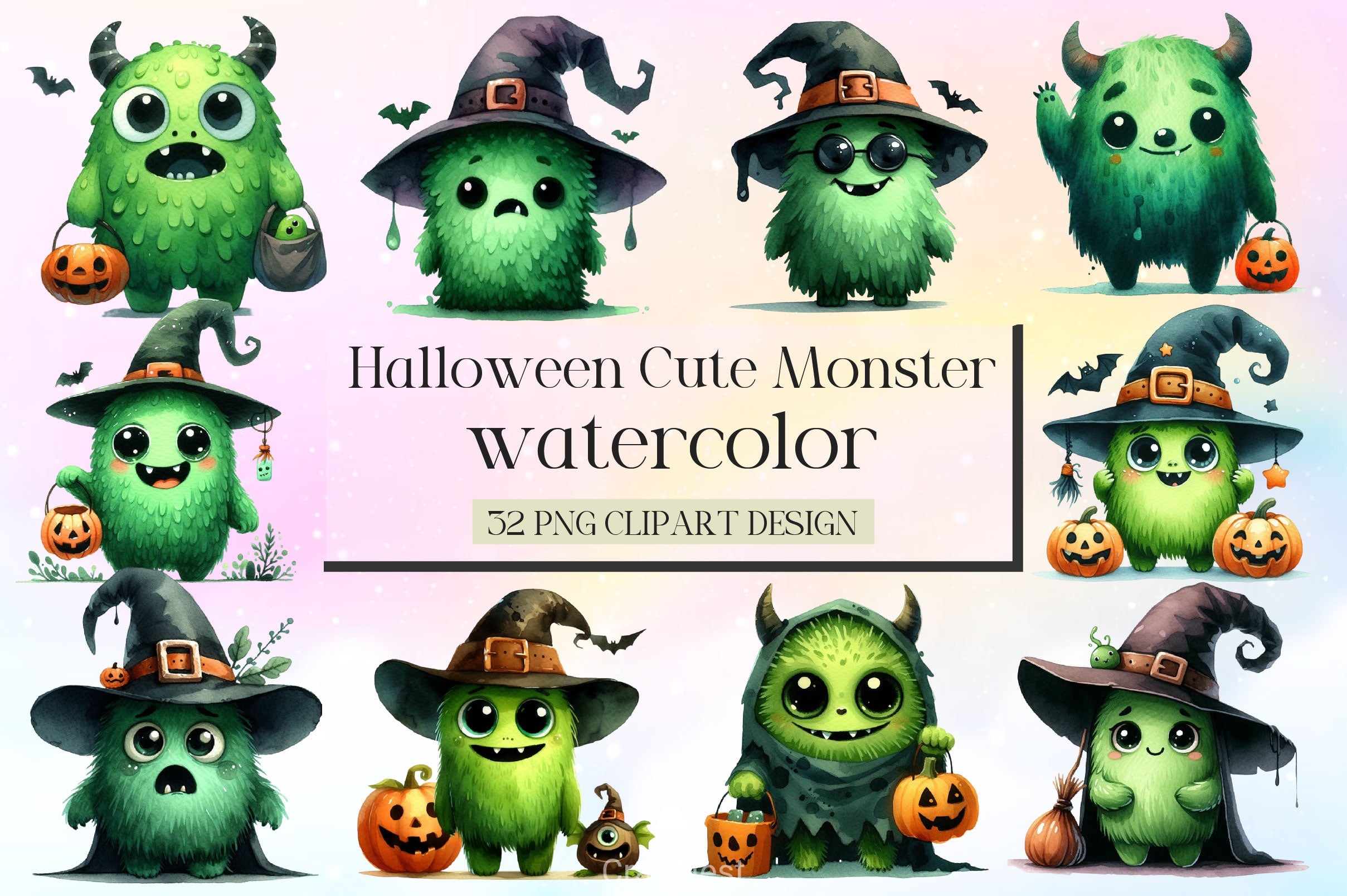 Halloween Monster Clipart Bundle 4 - CraftNest - Digital Crafting and Art