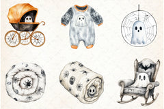 Halloween Baby Shower Clipart Bundle - CraftNest - Digital Crafting and Art