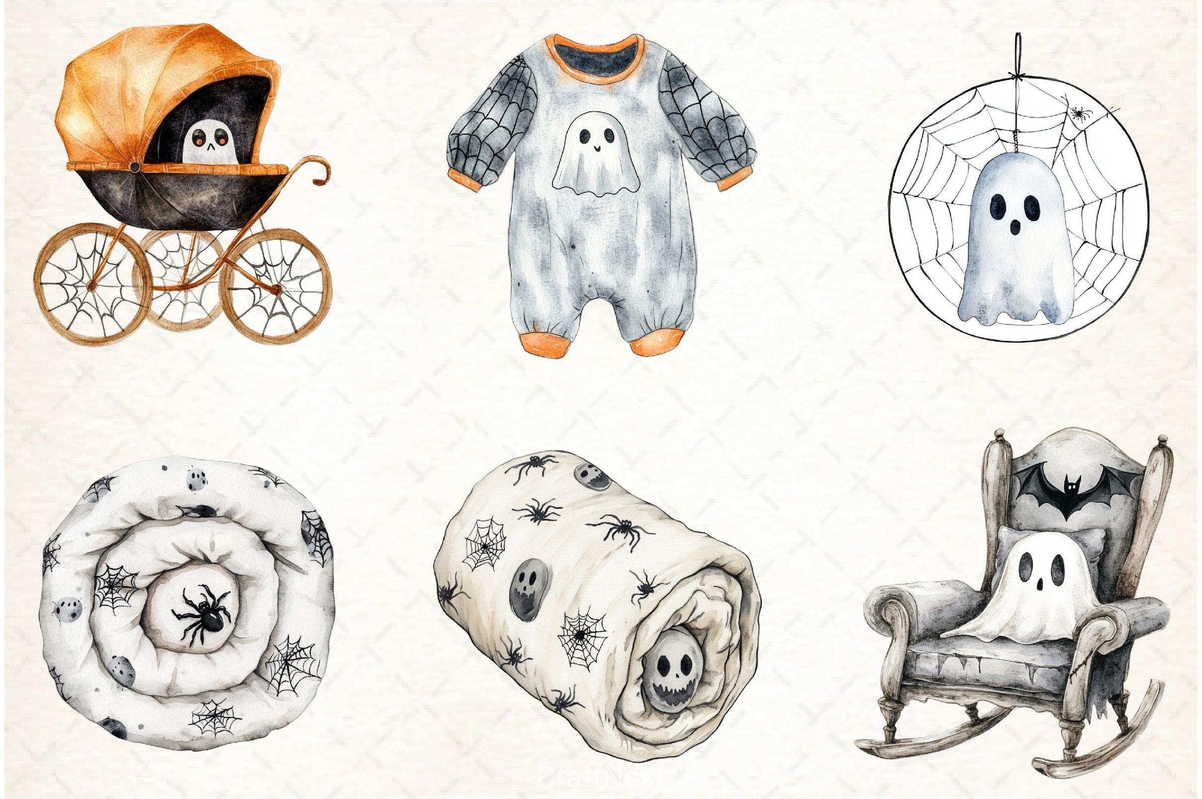 Halloween Baby Shower Clipart Bundle - CraftNest - Digital Crafting and Art