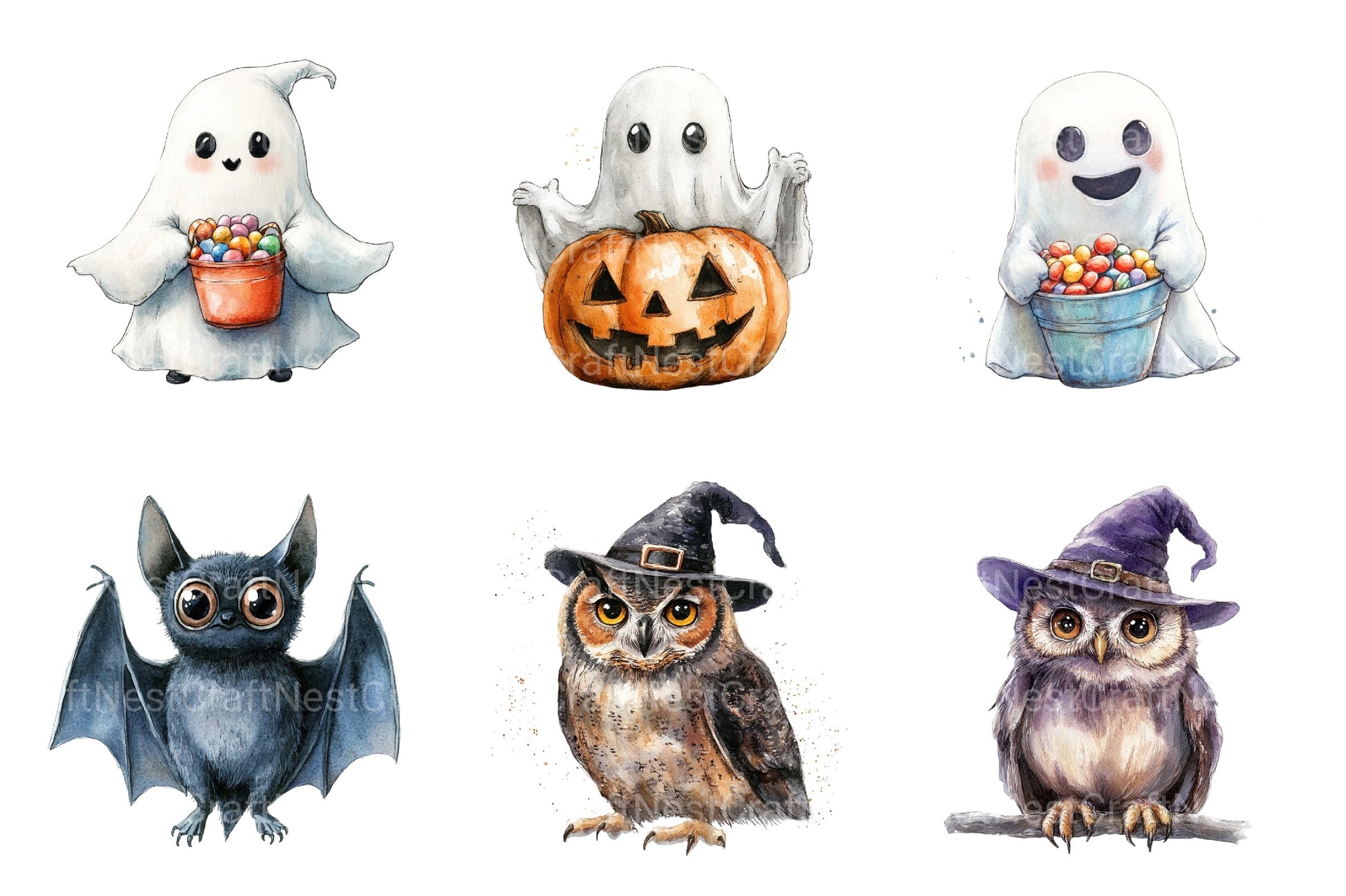 Cute Halloween Clipart Bundle 1 - CraftNest - Digital Crafting and Art