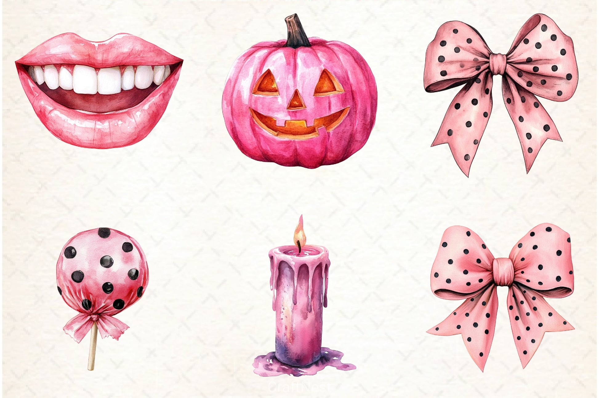 Pink Halloween Clipart Bundle 3 - CraftNest - Digital Crafting and Art