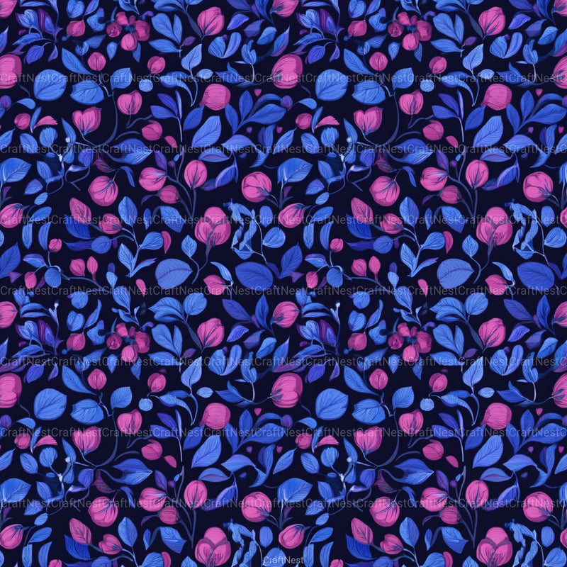Blueberry Seamless Pattern Papers Digital - CraftNest - Digital Crafting and Art