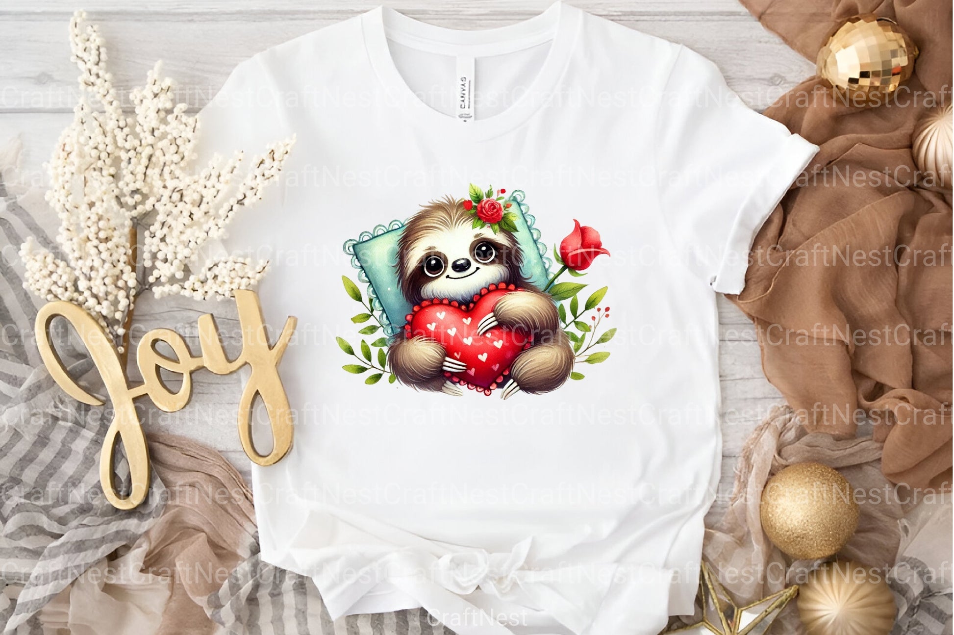 Valentine Sloth Clipart Bundle 1 - CraftNest - Digital Crafting and Art