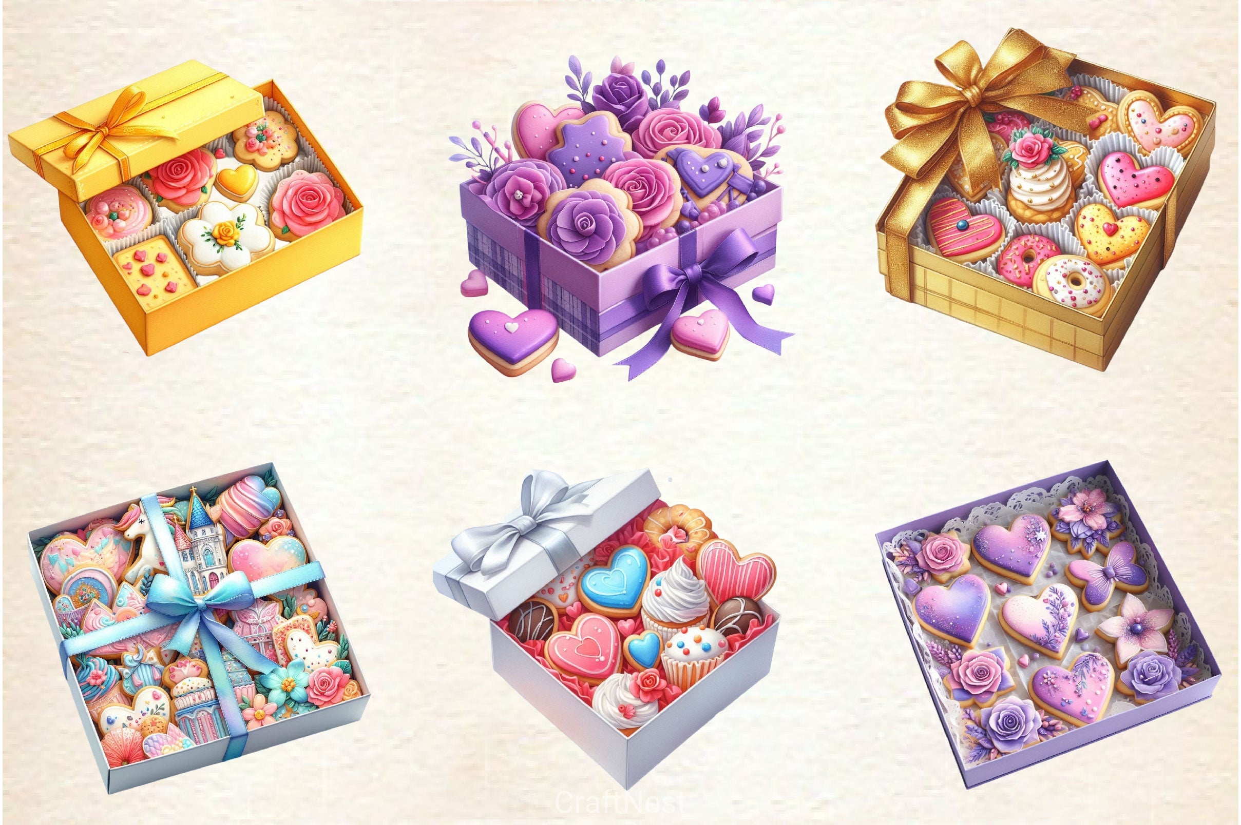 Cookie Gift Boxes Clipart Bundle - CraftNest - Digital Crafting and Art
