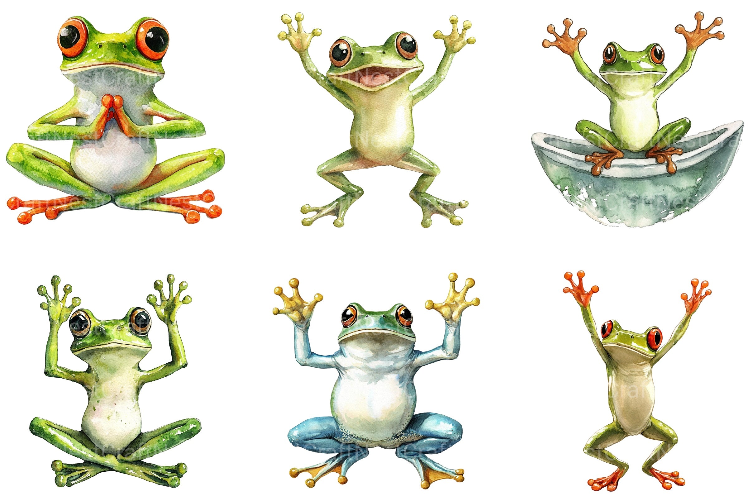 Yoga Frog Sublimation Clipart Bundle - CraftNest - Digital Crafting and Art