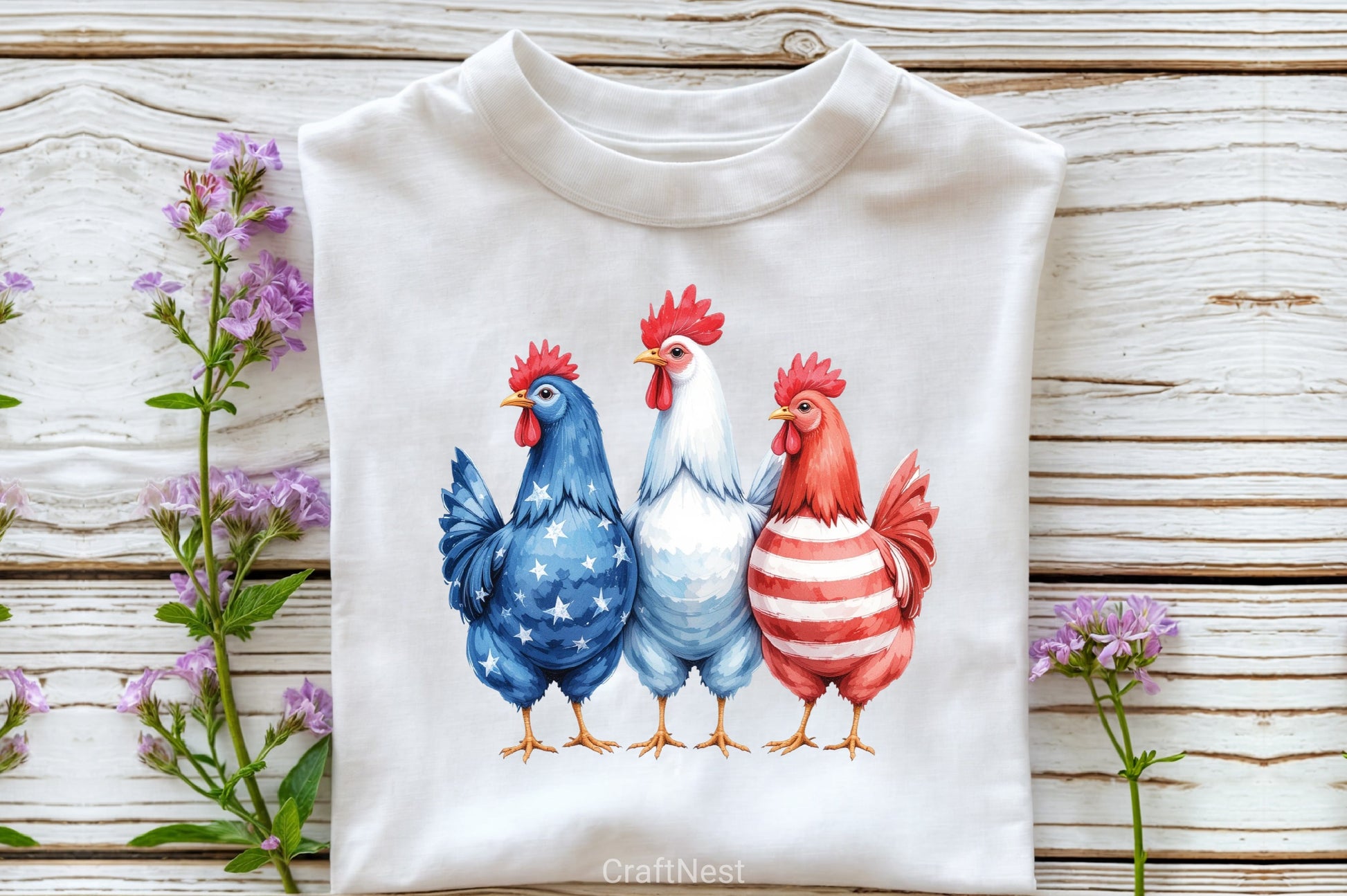 Patriotic USA Chicken Clipart Bundle - CraftNest - Digital Crafting and Art