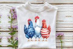 Patriotic USA Chicken Clipart Bundle - CraftNest - Digital Crafting and Art