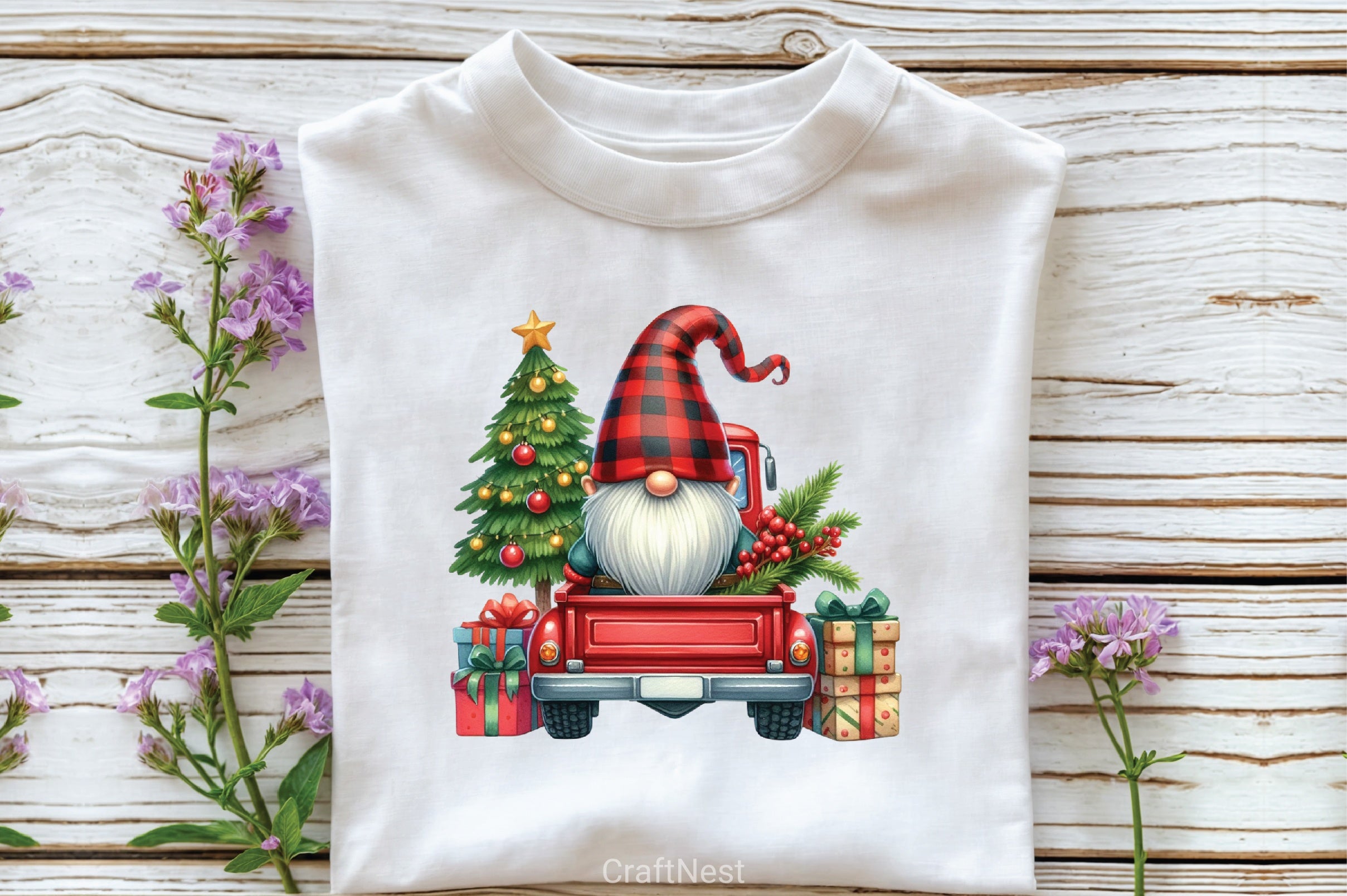 Christmas Gnome & Truck Clipart Bundle 1 - CraftNest - Digital Crafting and Art