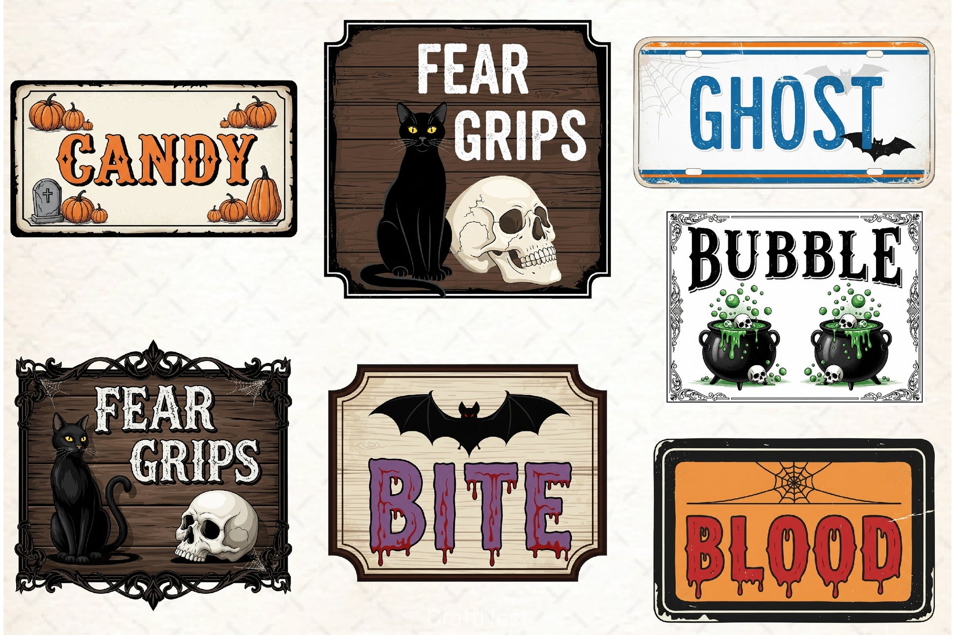 Vintage Rustic Halloween Clipart Bundle - CraftNest - Digital Crafting and Art