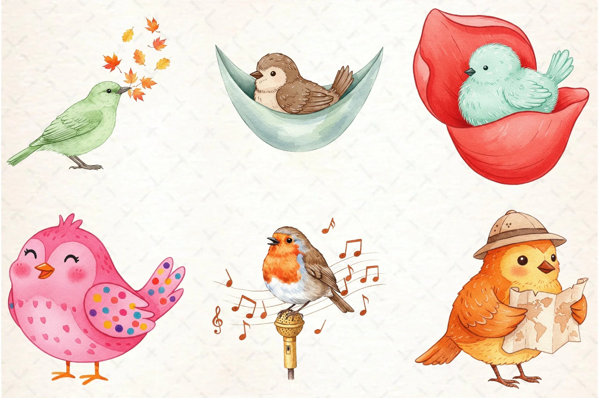 Quirky Whimsical Birds Clipart Bundle - CraftNest - Digital Crafting and Art