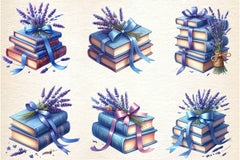Summer Lavender Books Clipart Bundle - CraftNest - Digital Crafting and Art