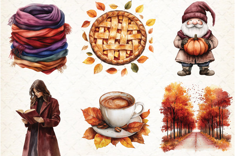 Burgundy Autumn Clipart Bundle 5 - CraftNest - Digital Crafting and Art