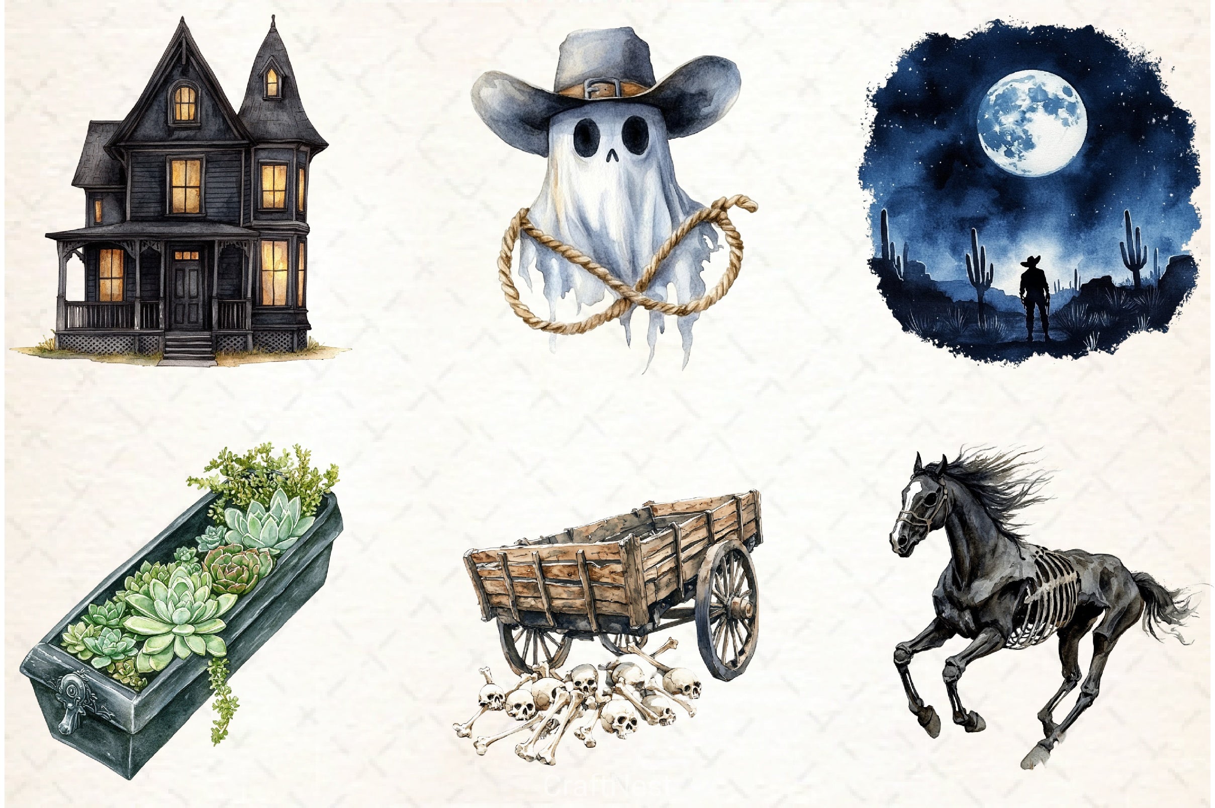 Western Gothic Clipart Bundle - CraftNest - Digital Crafting and Art