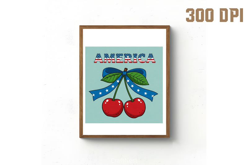 4th of July Cherry Clipart Bundle - CraftNest - Digital Crafting and Art