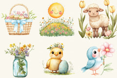 Happy Pastel Spring Clipart Bundle - CraftNest - Digital Crafting and Art