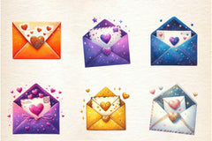 Valentine Glittery Love Letter Clipart Bundle 4 - CraftNest - Digital Crafting and Art