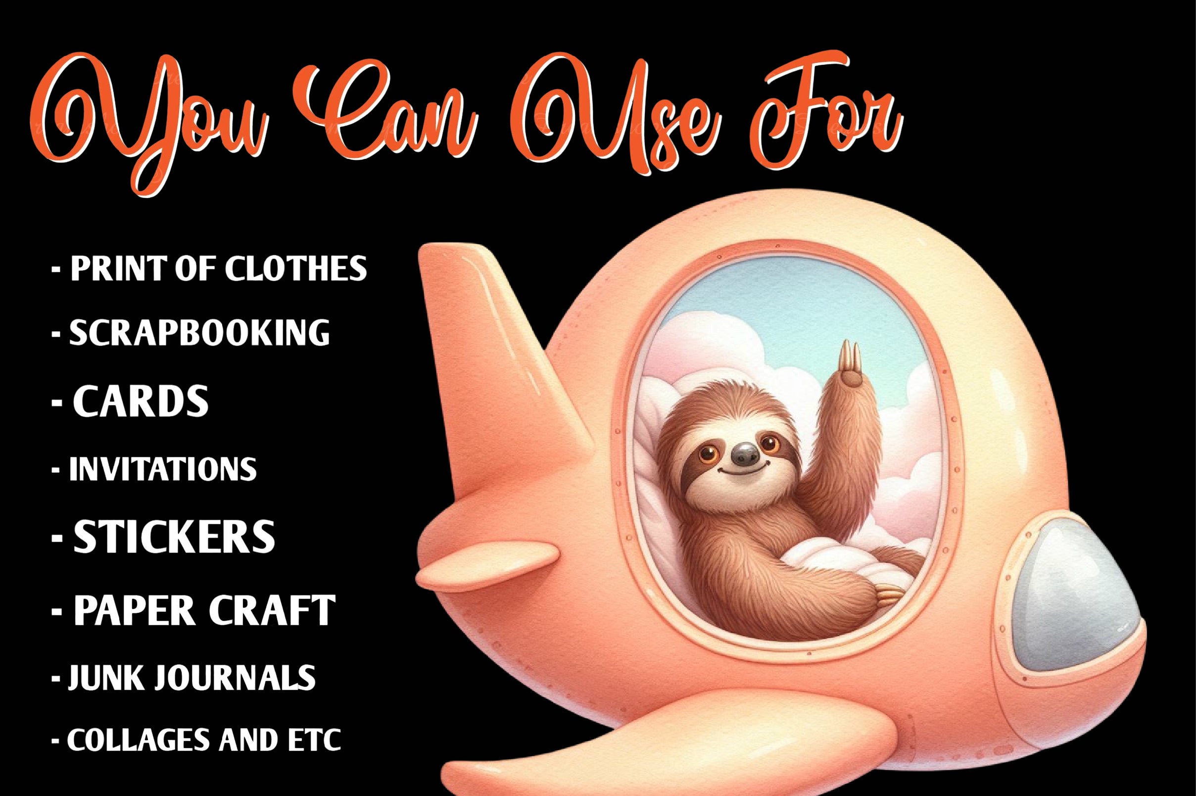 Airplane Cute Animals Clipart Bundle - CraftNest - Digital Crafting and Art