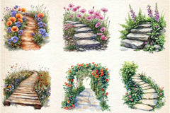 Flower Garden Pathway Clipart Bundle - CraftNest - Digital Crafting and Art