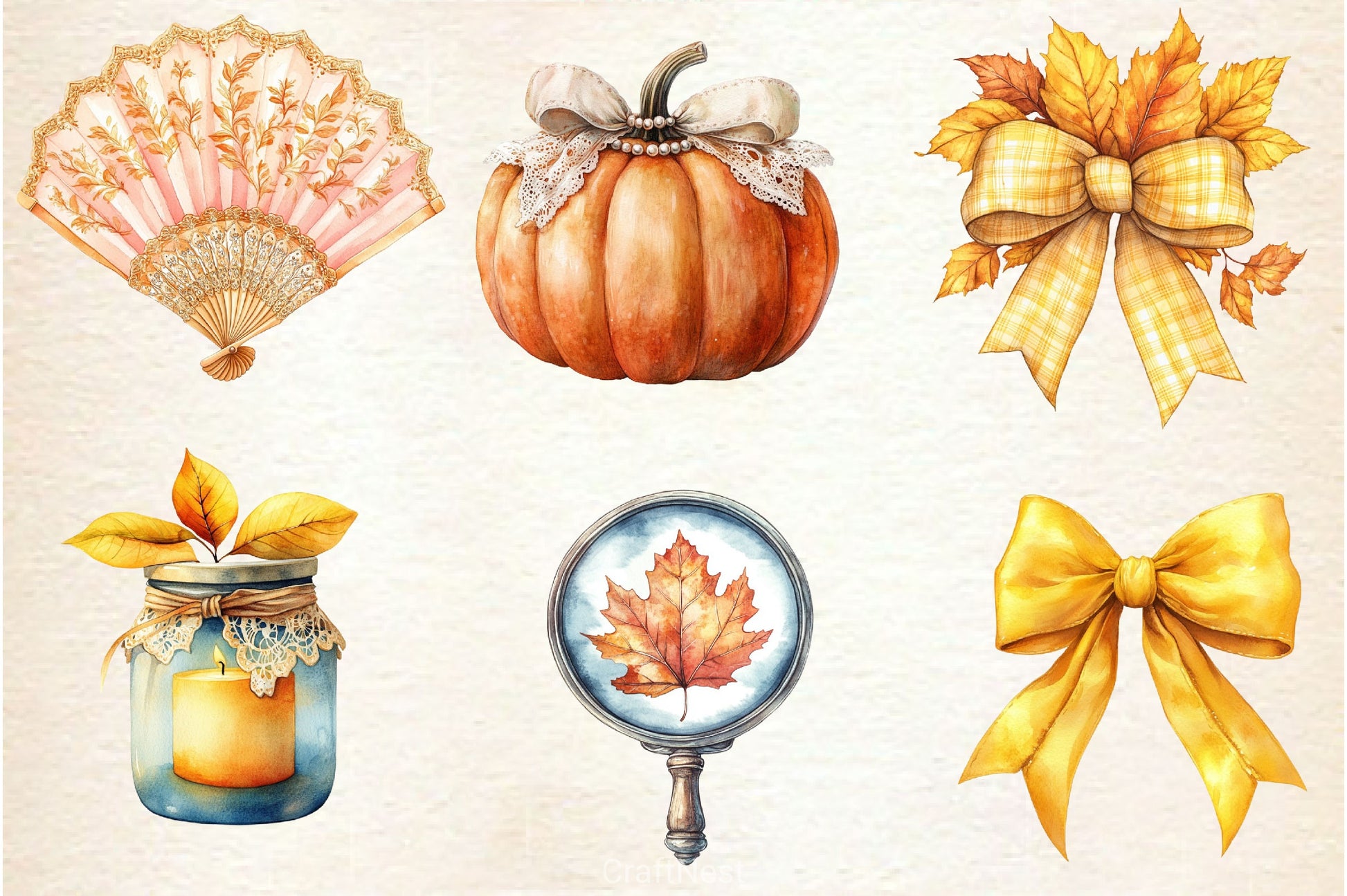 Yellow Coquette Autumn Clipart Bundle 2 - CraftNest - Digital Crafting and Art