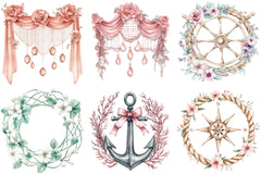 Coquette Coastal Fisherman Clipart Bundle 2 - CraftNest - Digital Crafting and Art