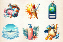 Vacation Summer Trip Clipart Bundle - CraftNest - Digital Crafting and Art