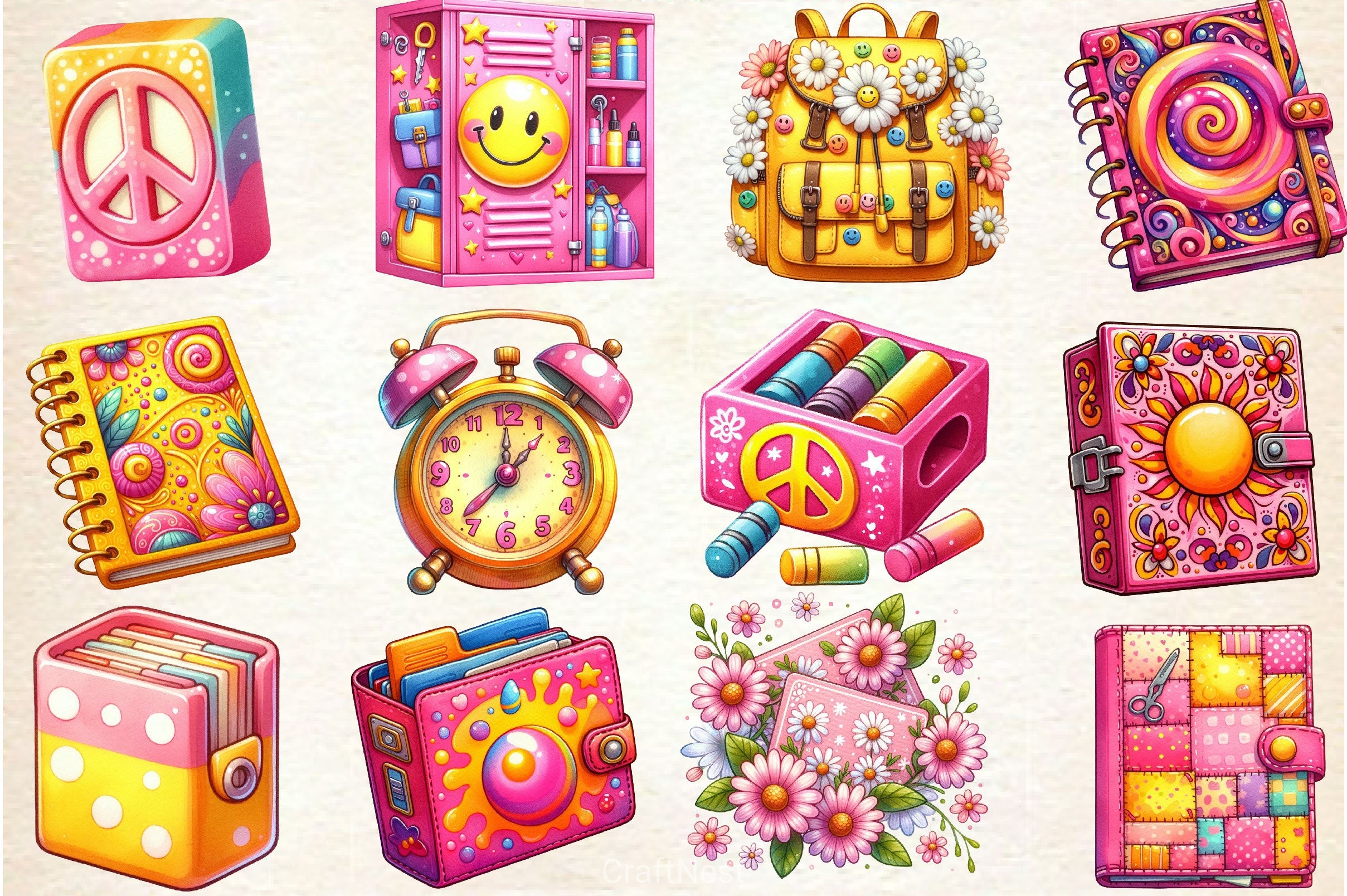 Groovy School Clipart Bundle 3 - CraftNest - Digital Crafting and Art