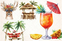Tropical Aloha Christmas Clipart Bundle - CraftNest - Digital Crafting and Art