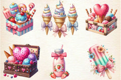 Coquette Ice Cream Clipart Bundle - CraftNest - Digital Crafting and Art