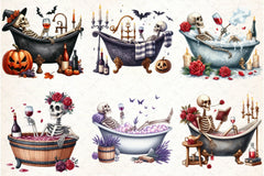 Skeleton Wine Clipart Bundle - CraftNest - Digital Crafting and Art