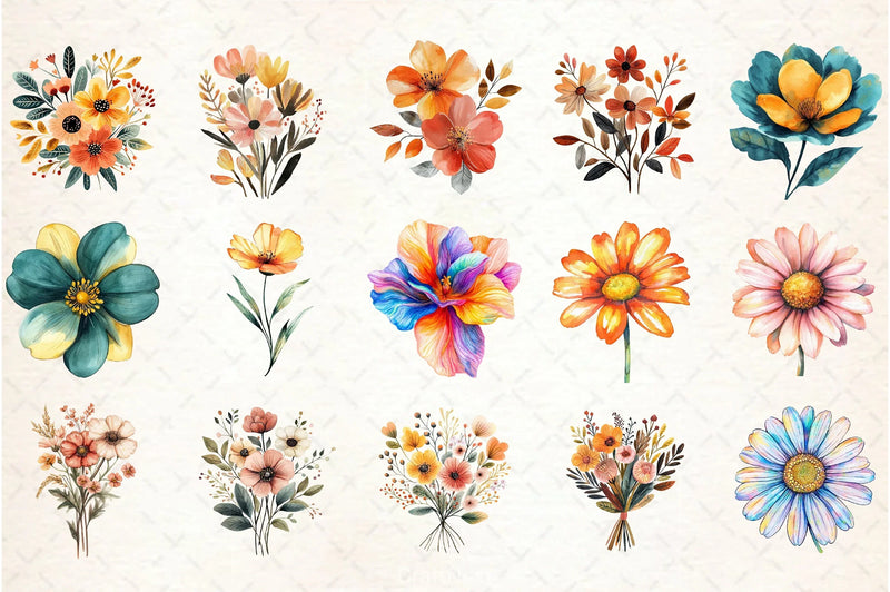 Summer Flowers Clipart Bundle 4 - CraftNest - Digital Crafting and Art