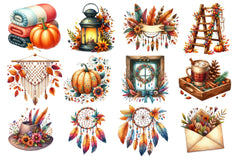 Boho Autumn Clipart Bundle 5 - CraftNest - Digital Crafting and Art