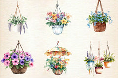 Spring Hanging Planters Clipart Bundle - CraftNest - Digital Crafting and Art