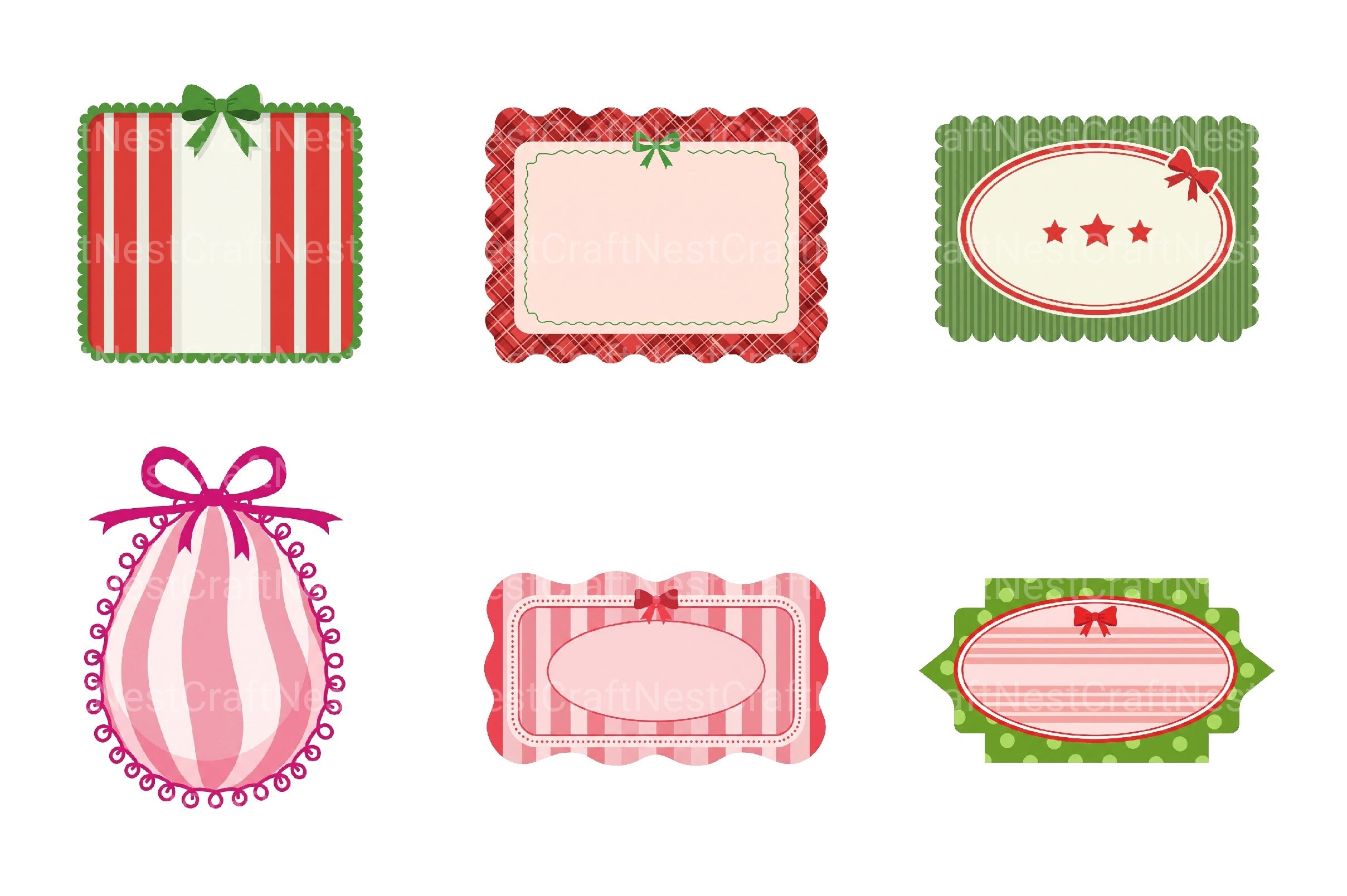 Christmas Coquette Frame Clipart Bundle 3 - CraftNest - Digital Crafting and Art